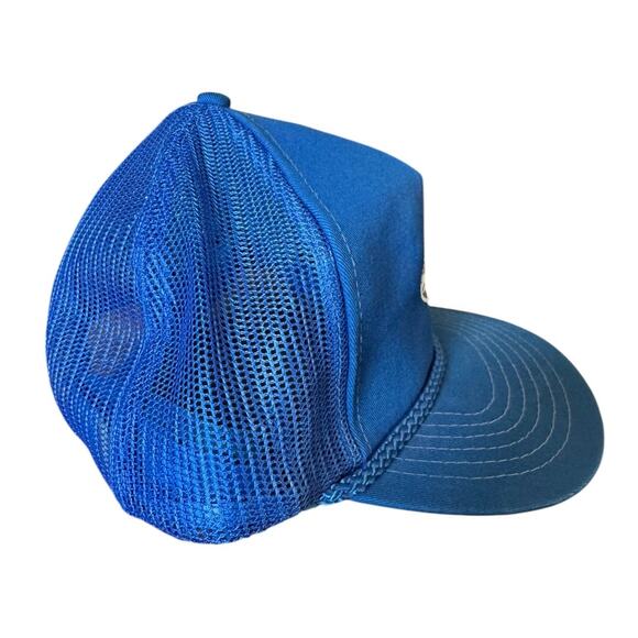 Vintage Amoco Gas Station Hat Blue Mesh Trucker Cap KC Crown Rope Snapback - Picture 3 of 7
